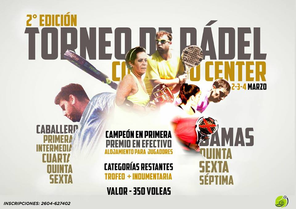 Se viene la 2° edición del Torneo de Pádel “Complejo Center”