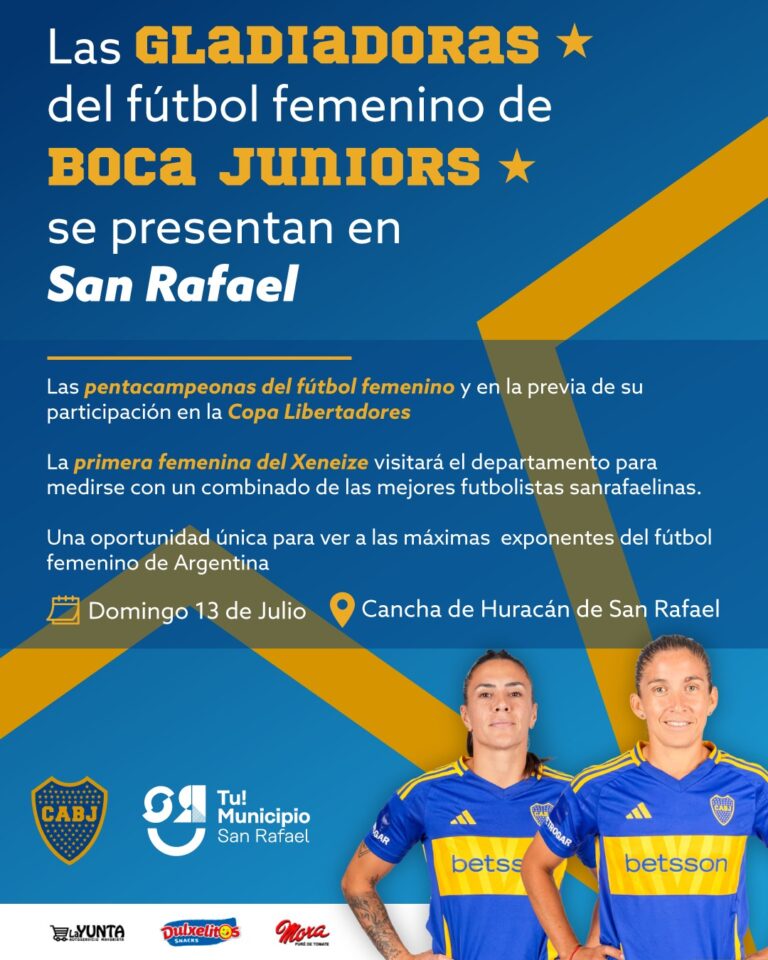 Las Gladiadoras del fútbol femenino se presentan en San Rafael